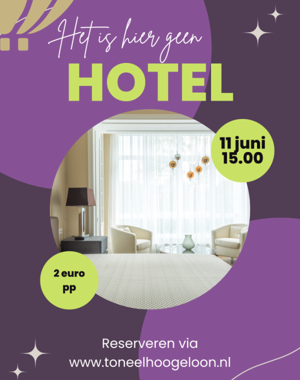 Het is hier geen hotel poster